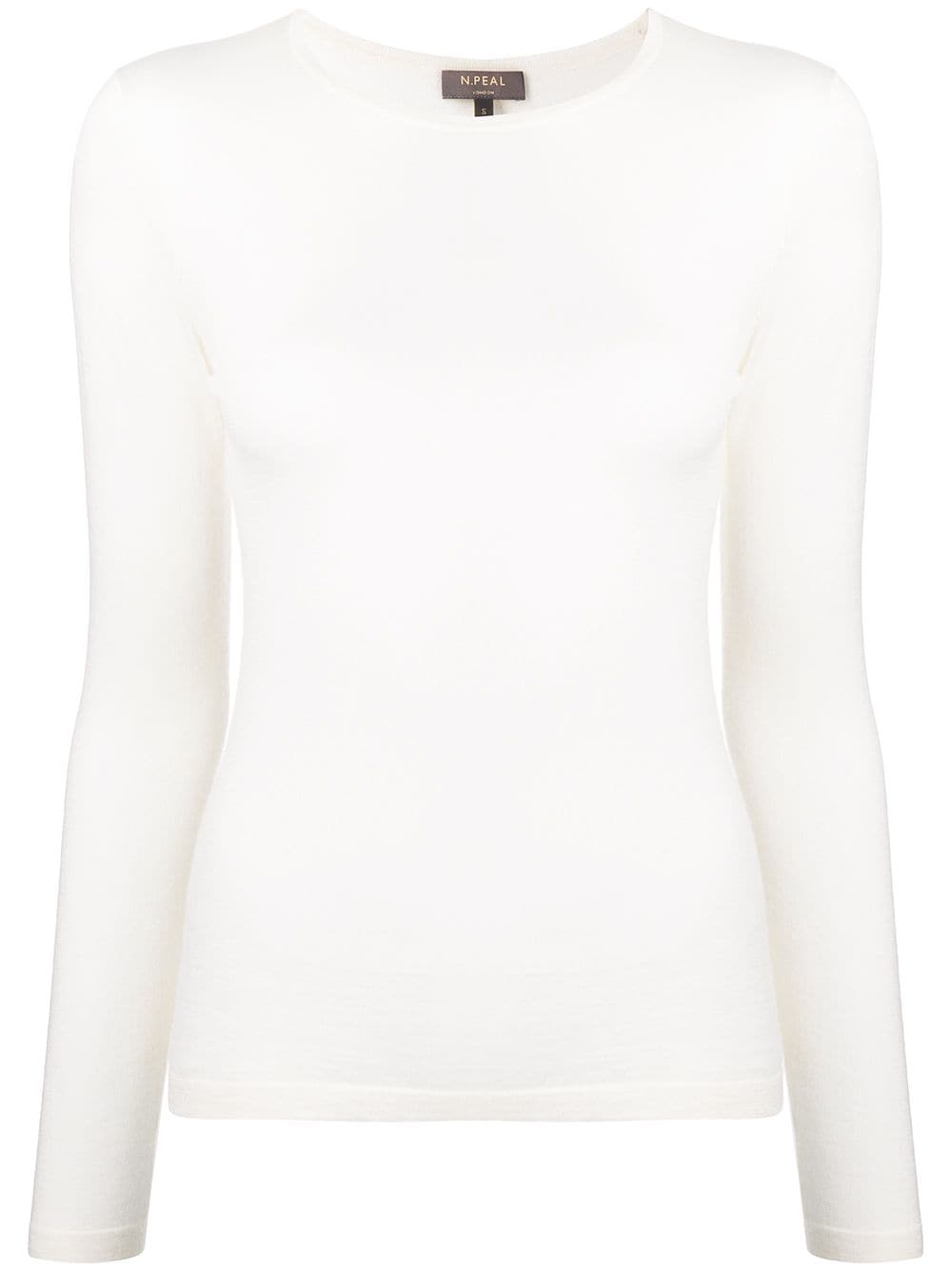 Shop N•peal Round Neck Knit Jumper In White