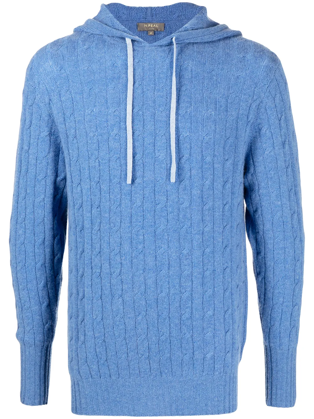 

N.Peal hoodie en tejido de ochos con cordones - Azul