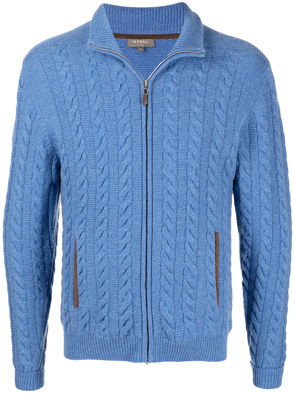 

N.Peal The Richmond cable-knit cardigan - Blue