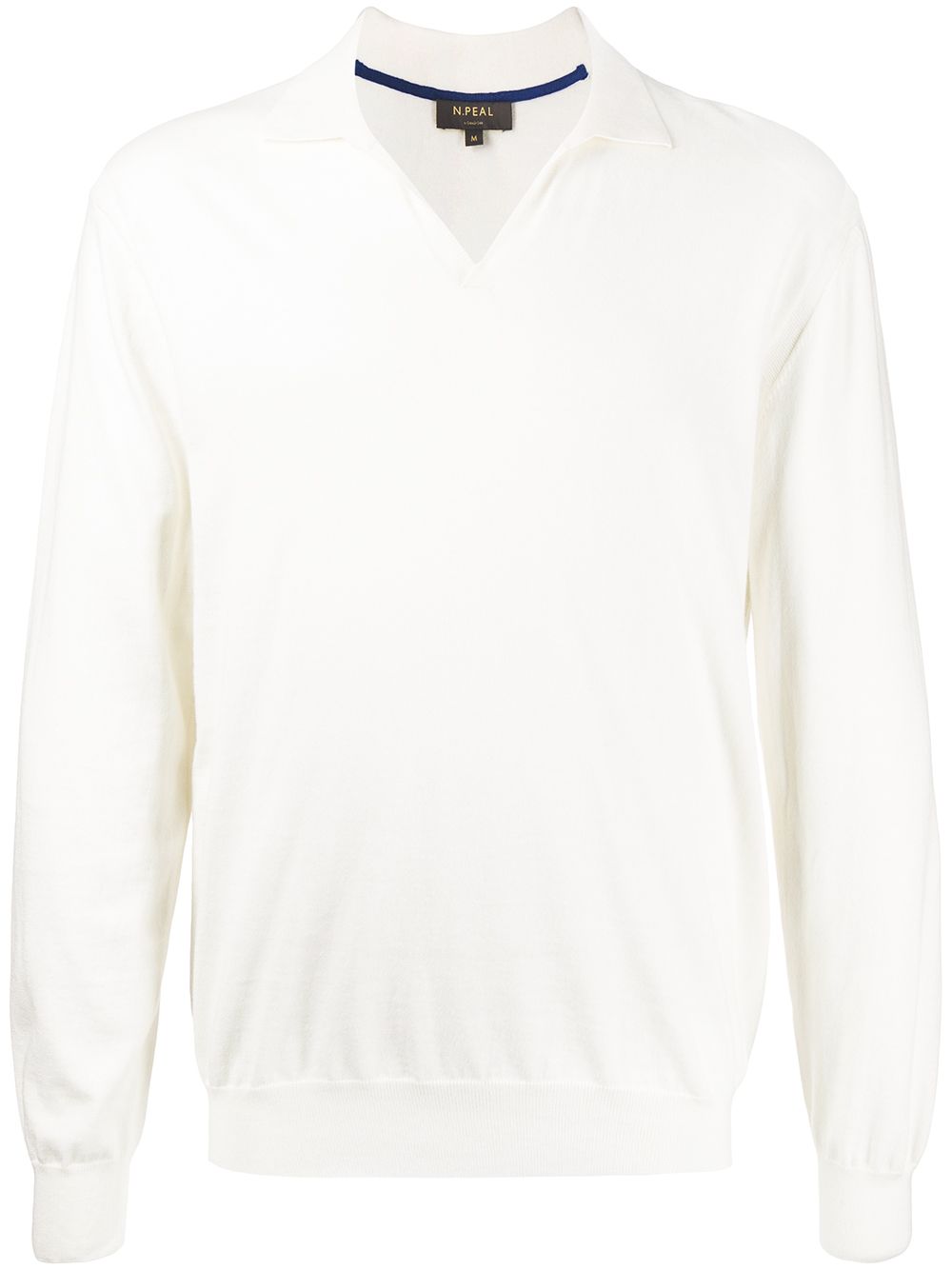 N.Peal polo-collar knit jumper - White