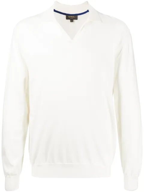 N.Peal polo-collar knit jumper
