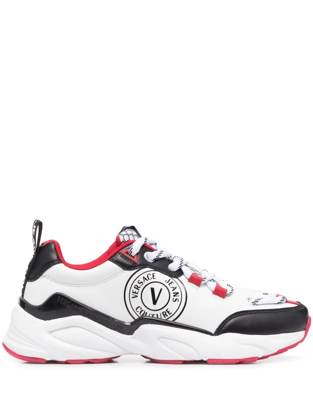 

Versace Jeans Couture tenis bajos con logo estampado - Blanco