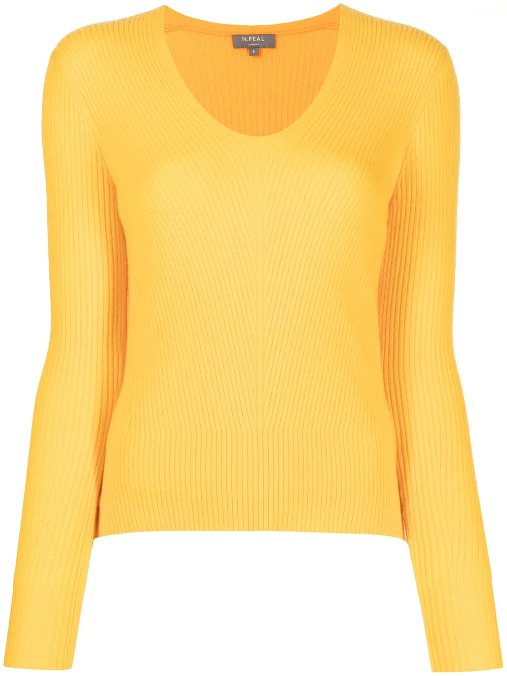 

N.Peal ribbed knit organic cashmere jumper - Orange