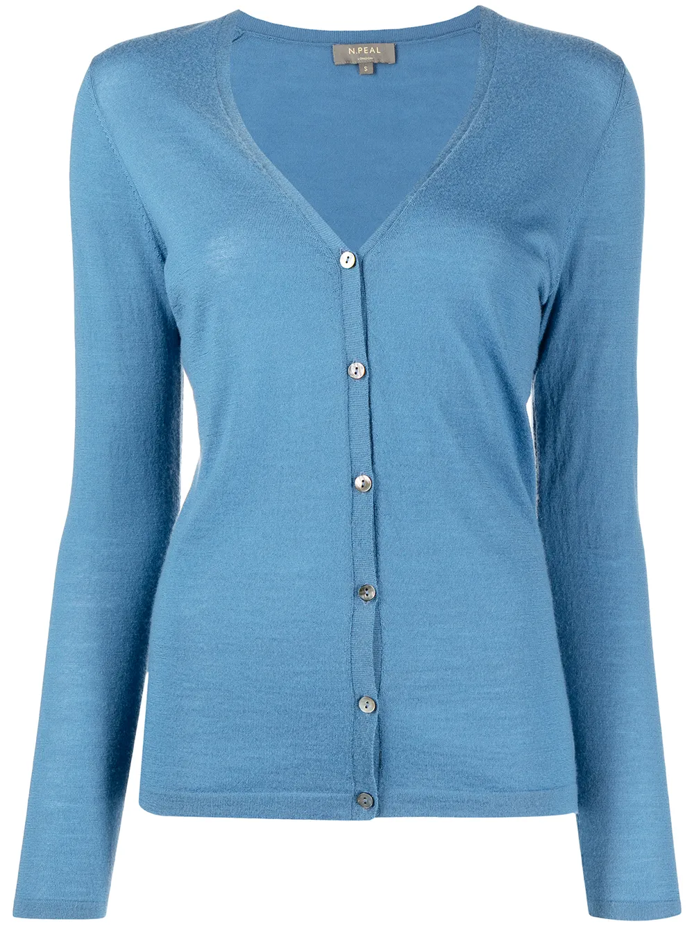 

N.Peal fine knit cashmere cardigan - Blue