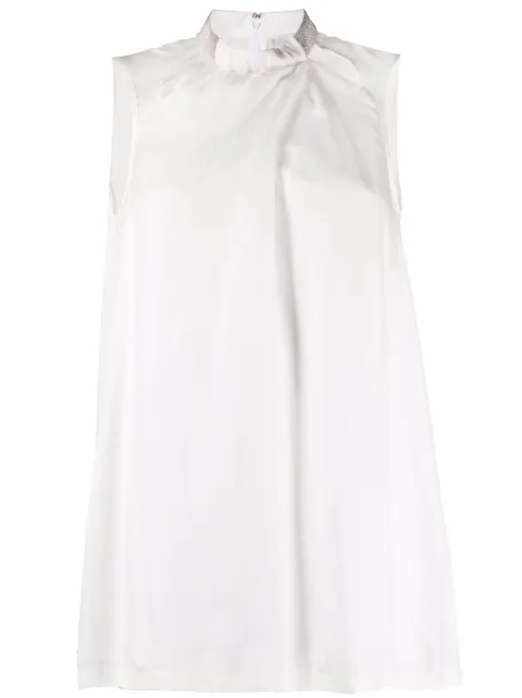 Fabiana Filippi cut-detail sleeveless silk top