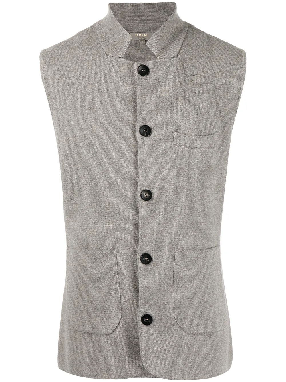 

N.Peal collared Milano waistcoat - Grey