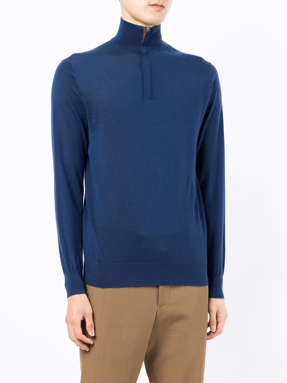 Shop N•peal The Regent Half-zip Sweater In Blue