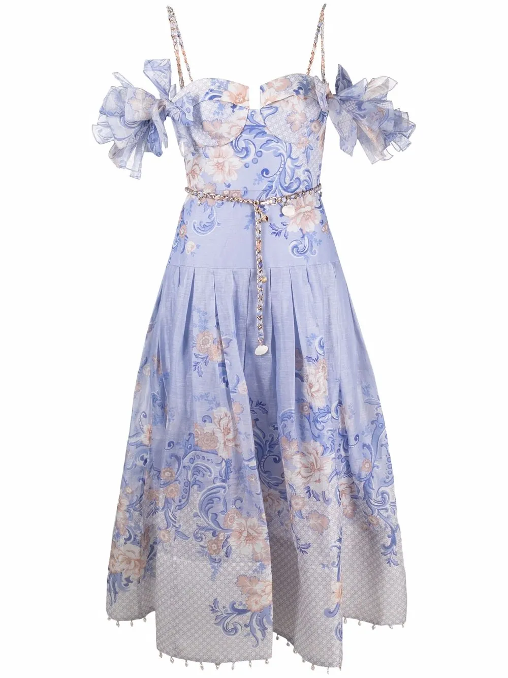 Shop ZIMMERMANN Postcard silklinen dress with Express Delivery FARFETCH