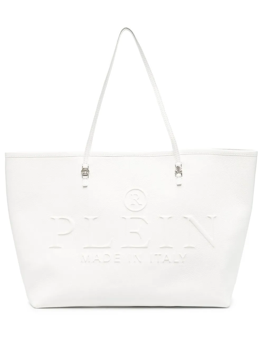 

Philipp Plein tote con logo en relieve - Blanco