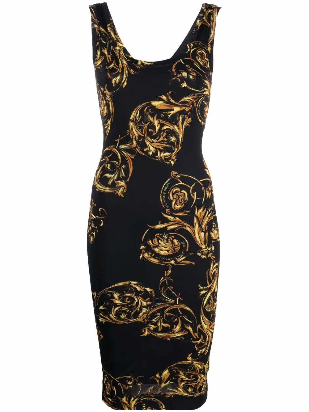 

Versace Jeans Couture Regalia Baroque print midi dress - Black