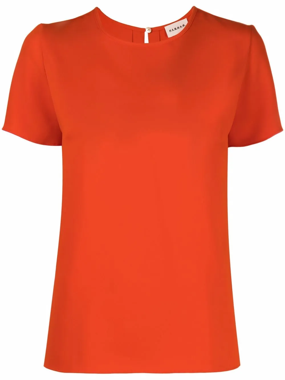 

P.A.R.O.S.H. slit hem short-sleeve blouse - Orange