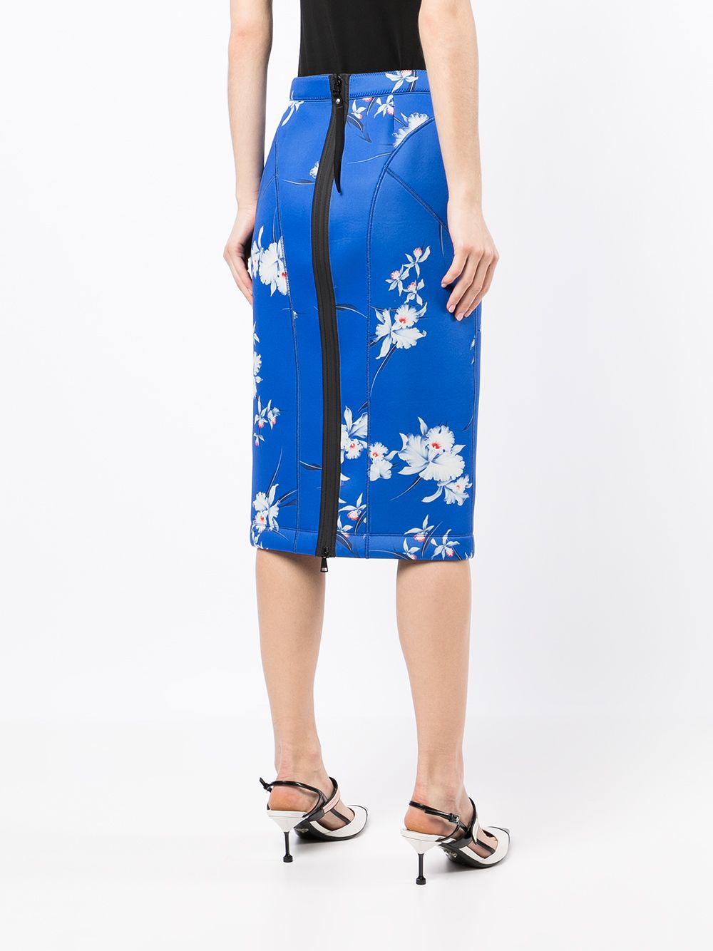 Nº21 floral-print Zipped Midi Skirt - Farfetch