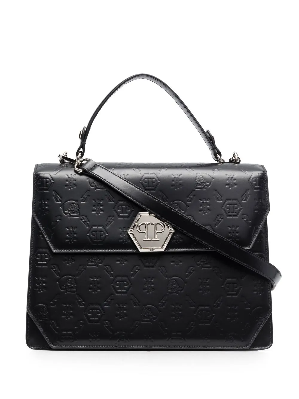 

Philipp Plein tote con logo hexagonal - Negro