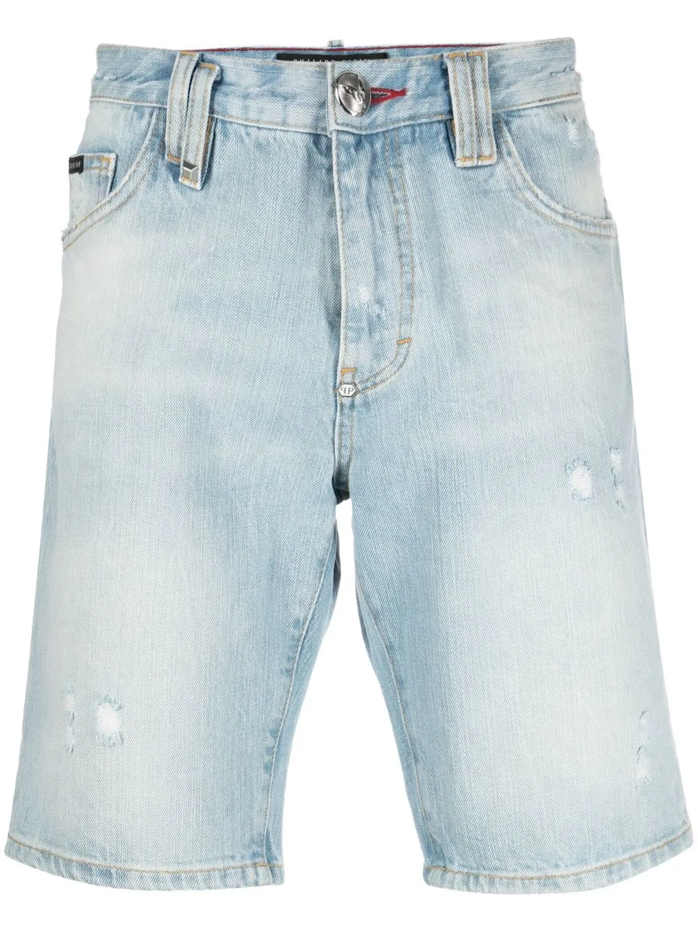 

Philipp Plein shorts de mezclilla rectos - Azul