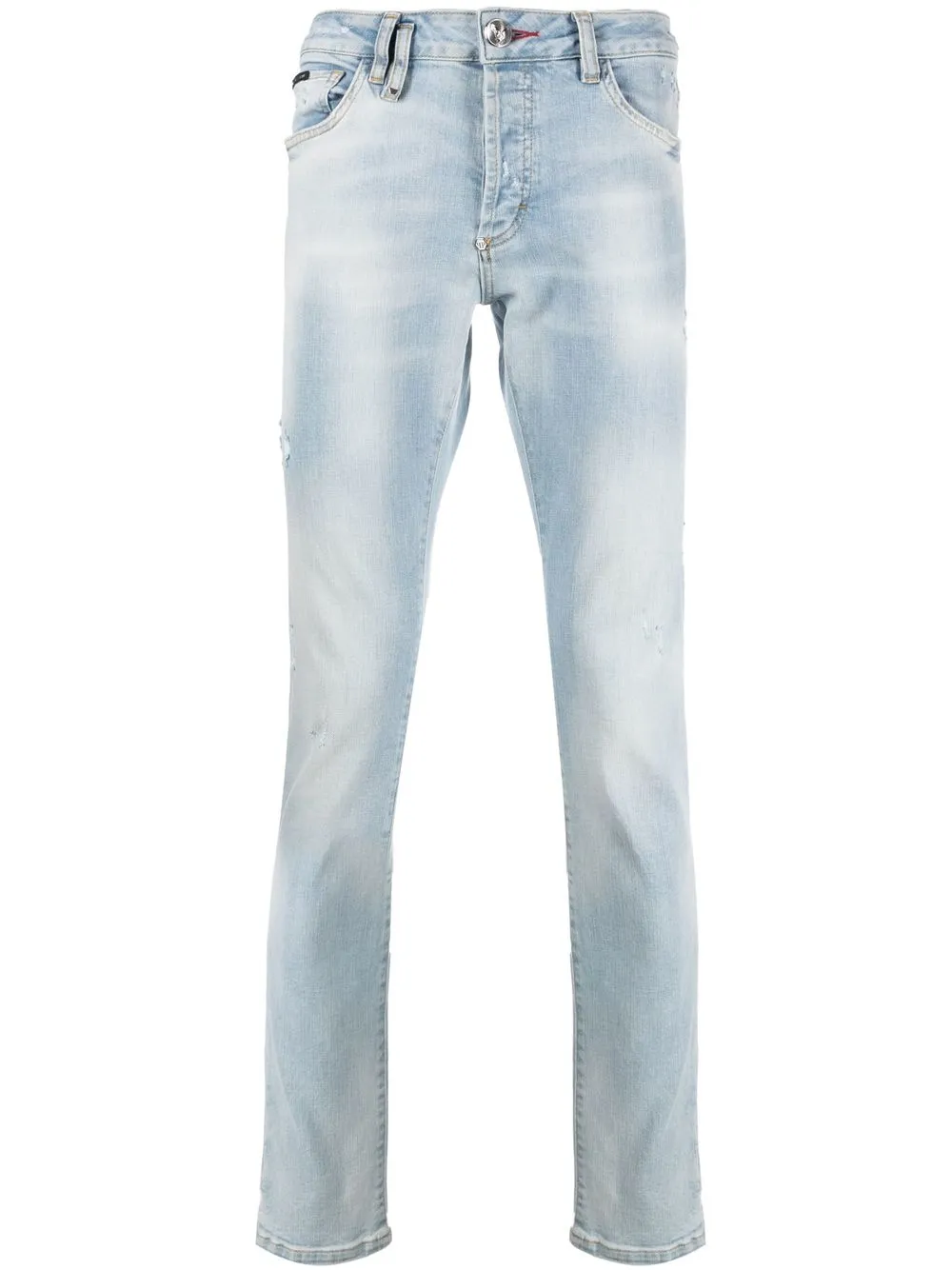 

Philipp Plein jeans rectos Destroyed Super - Azul