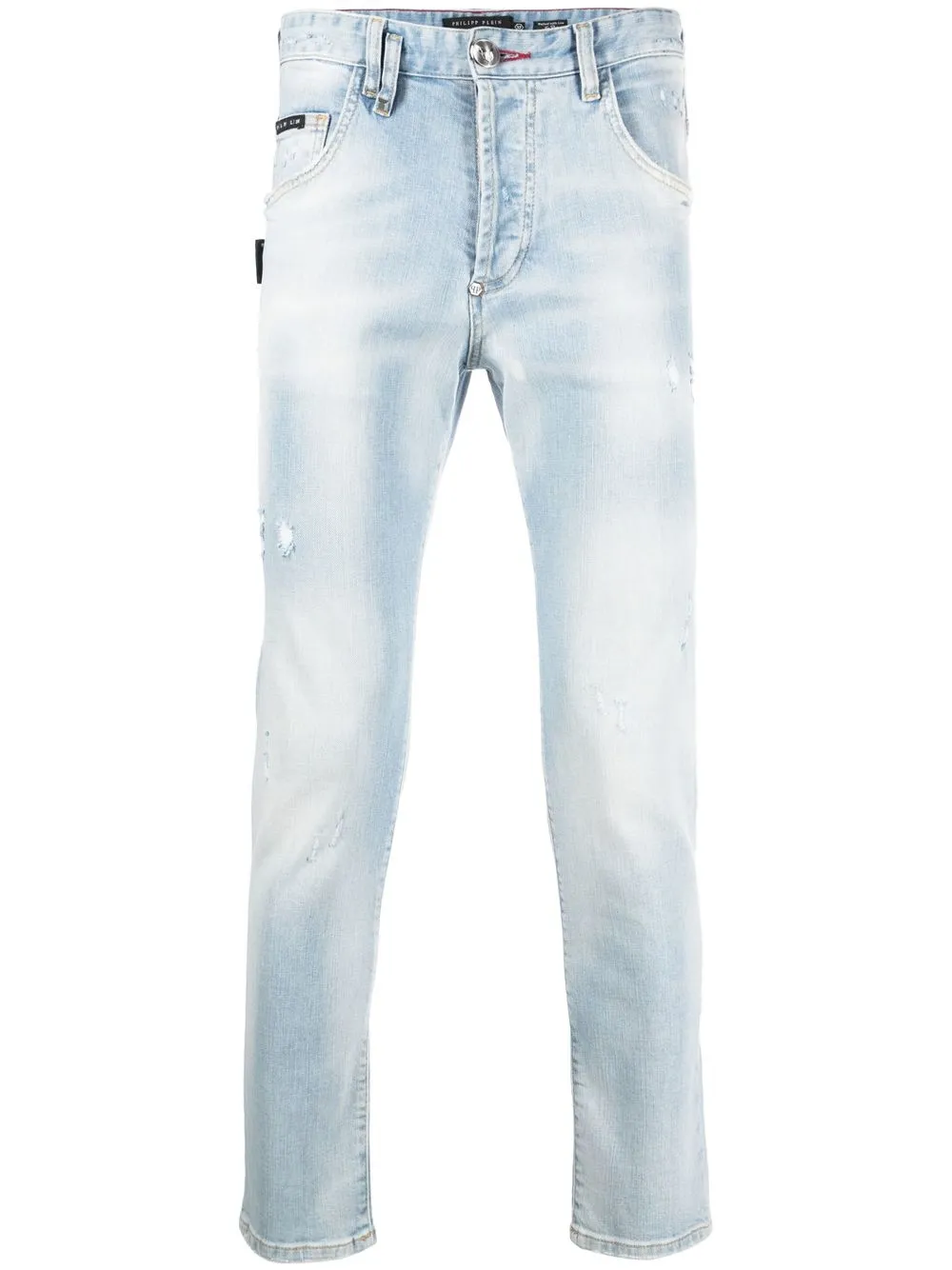 

Philipp Plein skinny jeans con efecto envejecido - Azul