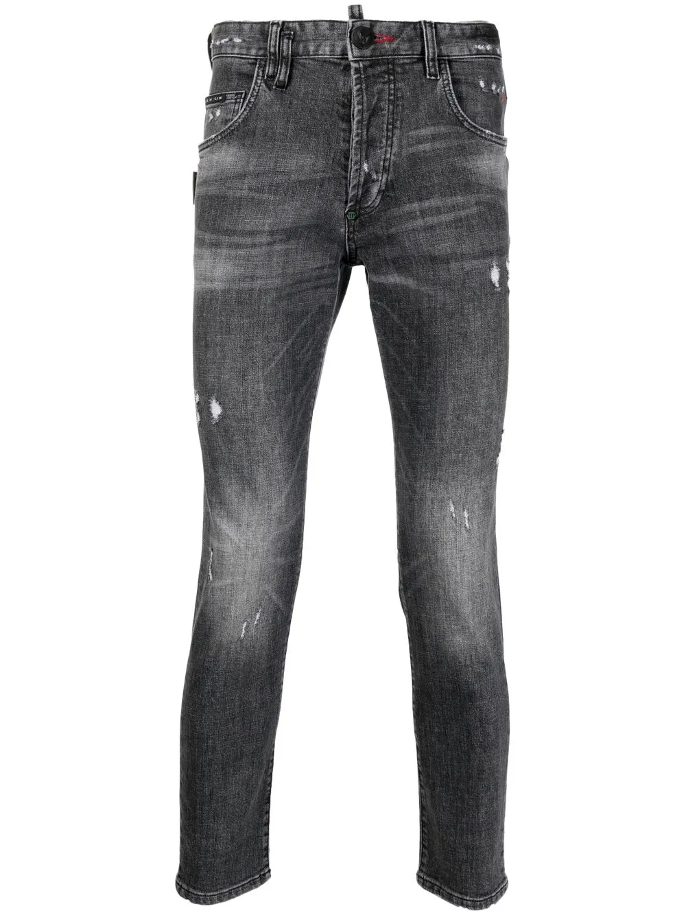 

Philipp Plein skinny jeans con tiro medio - Gris