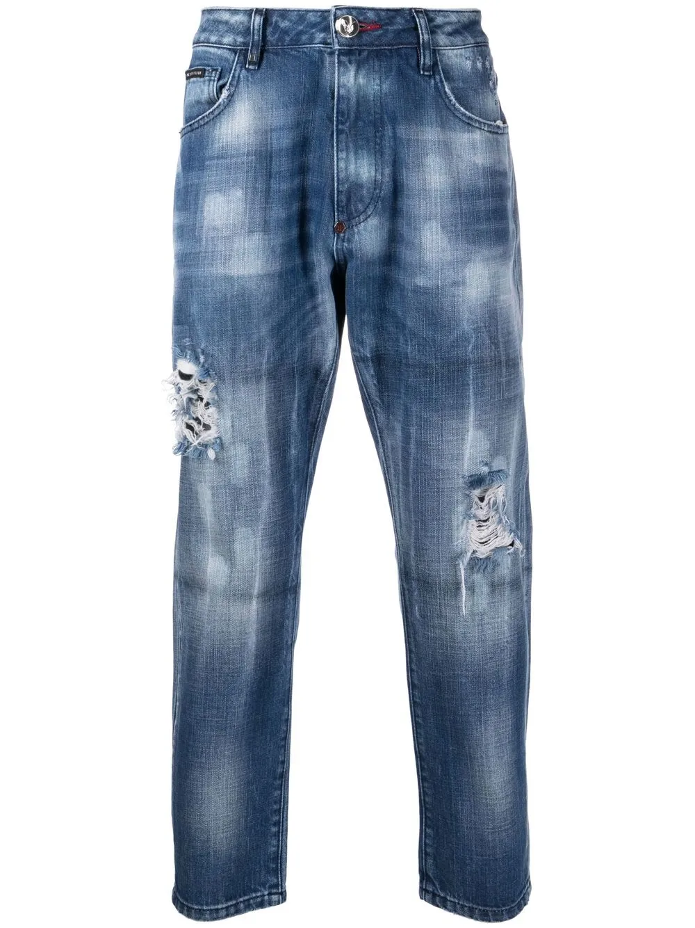 

Philipp Plein bleached-effect Detroit-cut jeans - Blue