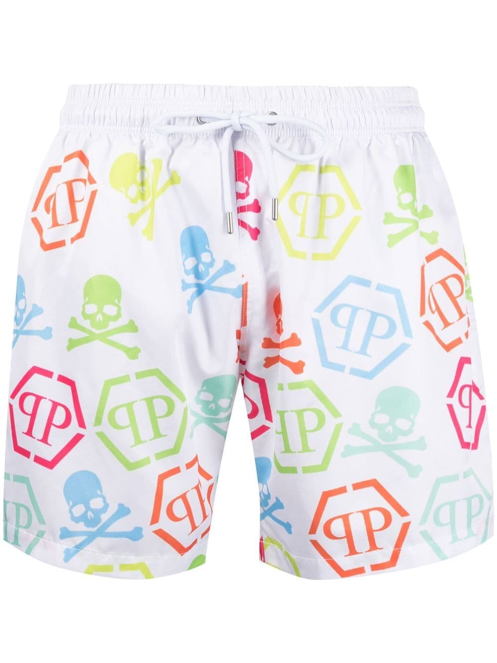 Philipp Plein Logo-print Swim Shorts In Weiss