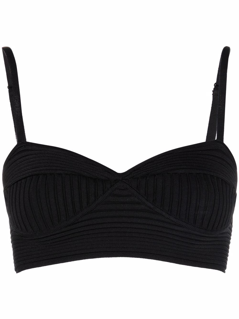 

Jonathan Simkhai bralette tejido de canalé - Negro