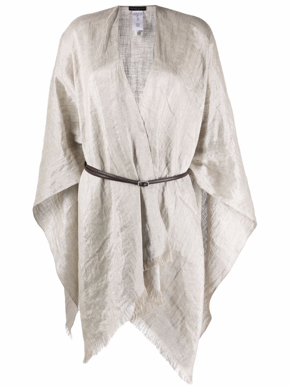 

Fabiana Filippi metallic belted cape - Neutrals