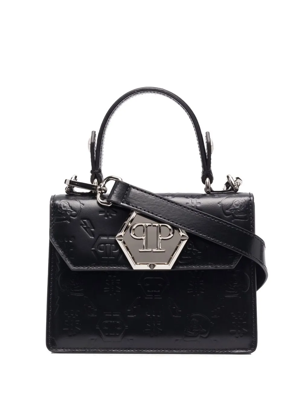 

Philipp Plein logo-plaque tote bag - Black