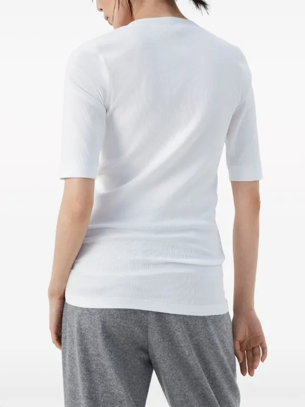 Tシャツ・カットソー Brunello cucinelli T-shirt Monile T-shirt with monili for Woman in Blue | Brunello Cucinelli