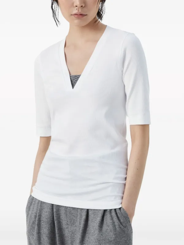 Brunello Cucinelli Monili chain-embellished T-shirt | White