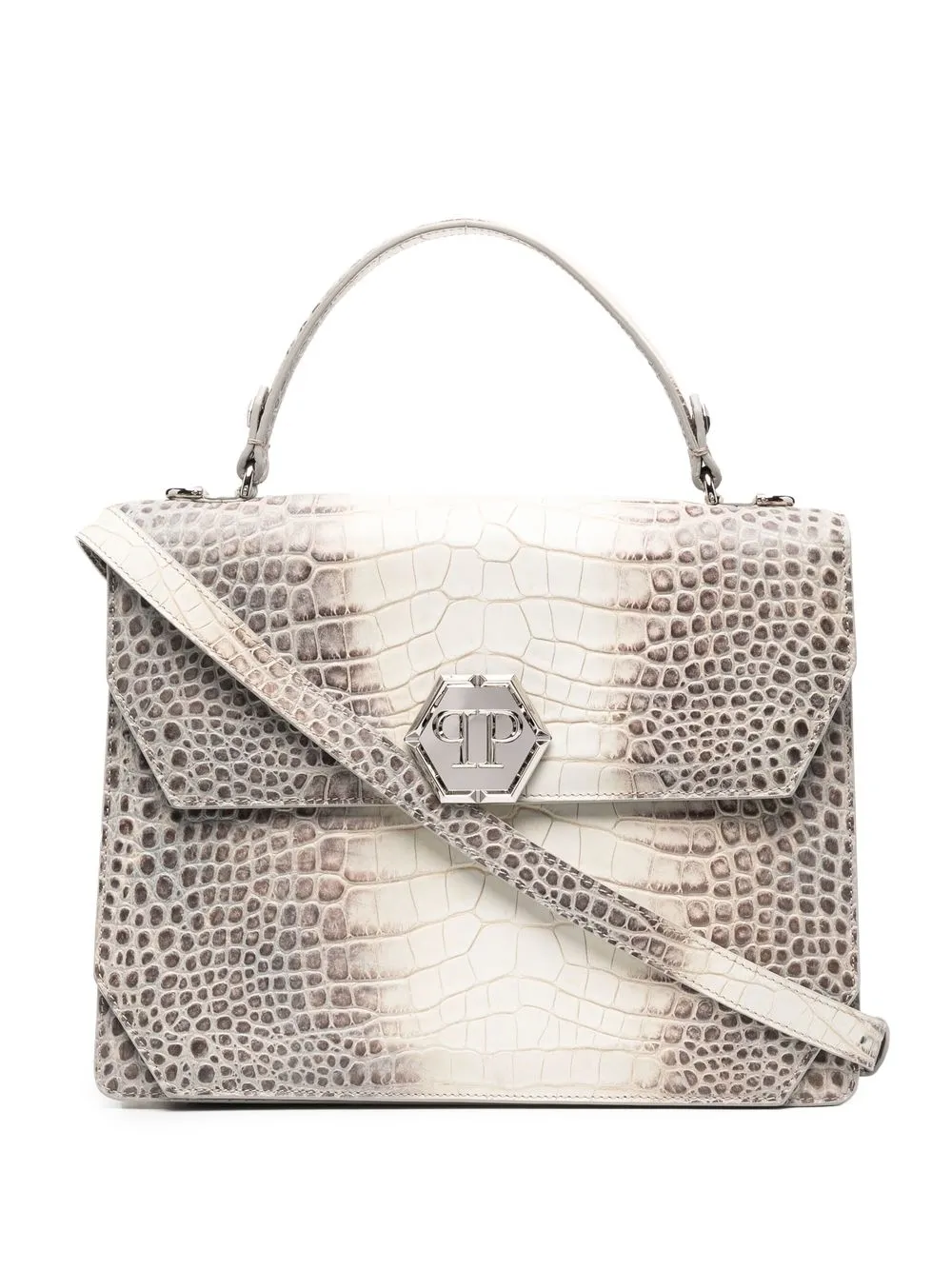 

Philipp Plein tote con placa del logo - Neutro