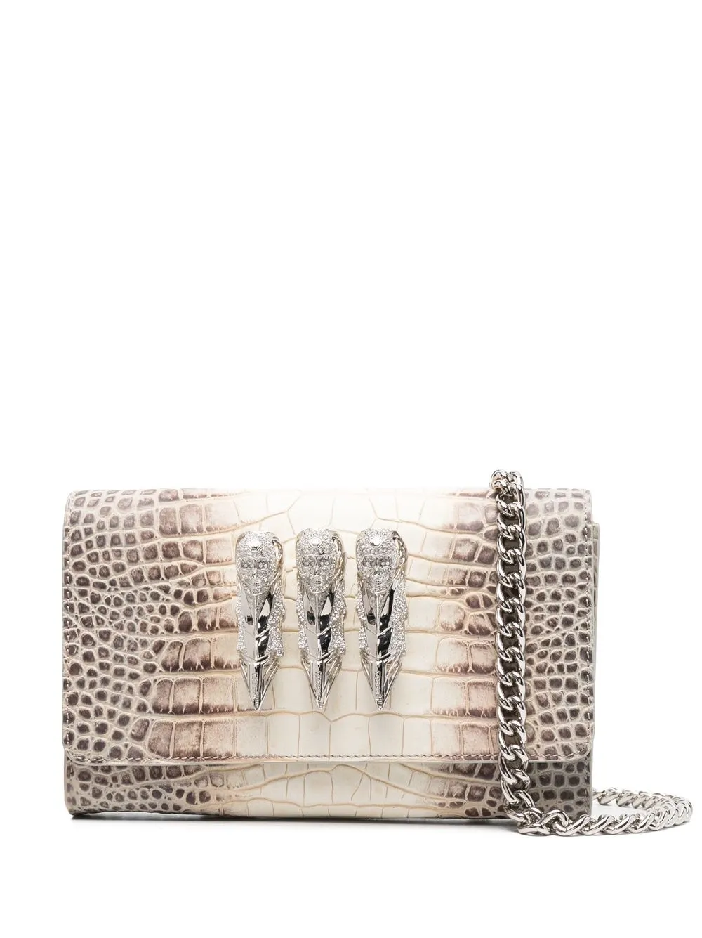 

Philipp Plein snakeskin-effect crossbody clutch bag - White
