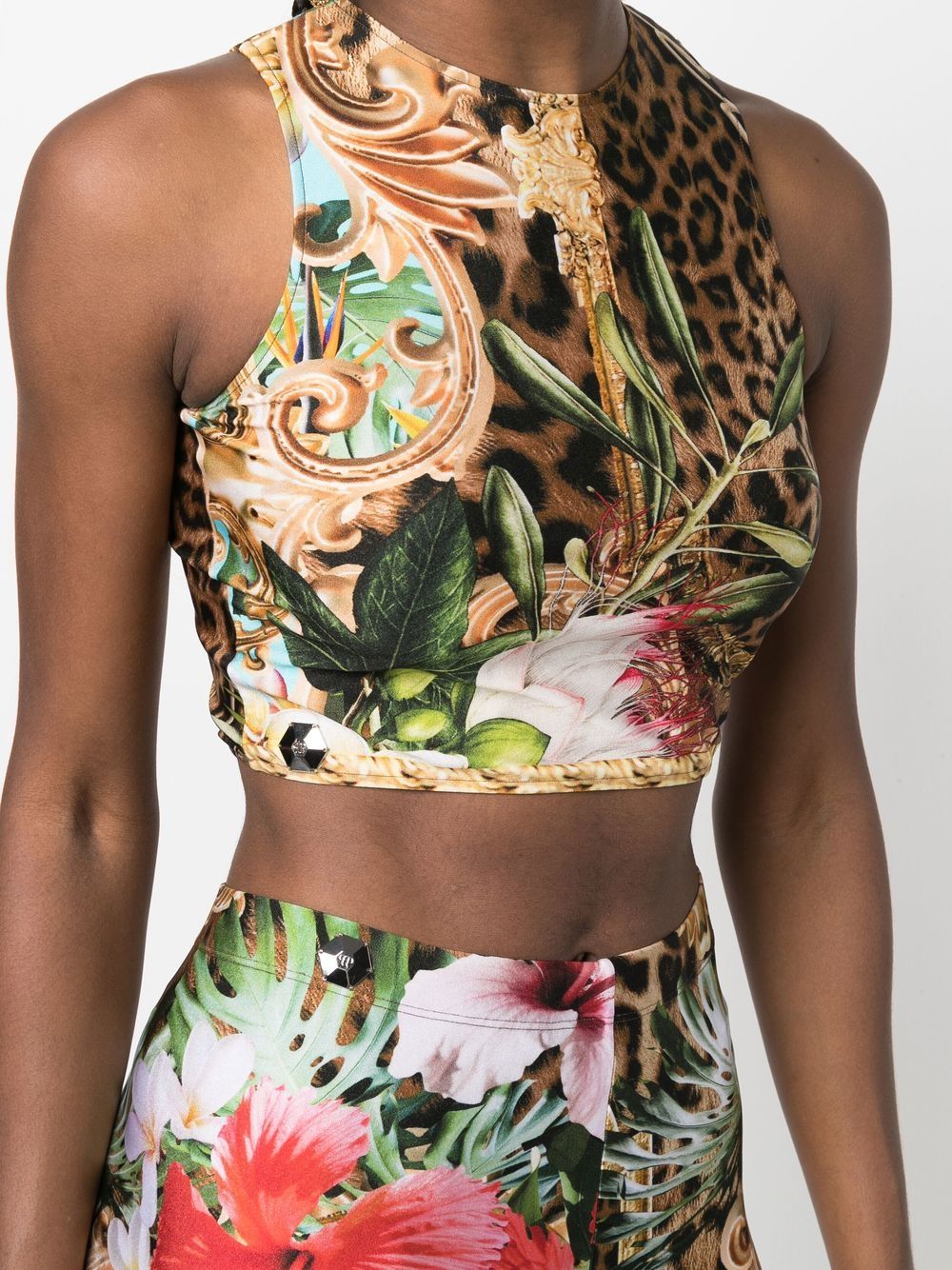 Philipp Plein baroque-flower crop top Women