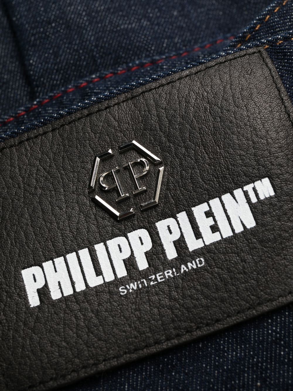 Cheap Philipp Plein skull-embroidered skinny jeans Men