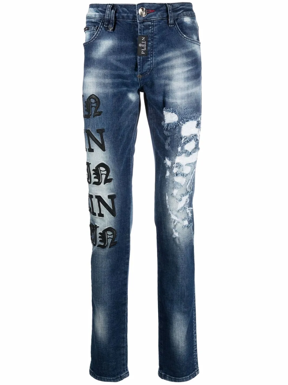 

Philipp Plein jeans con parche del logo - Azul