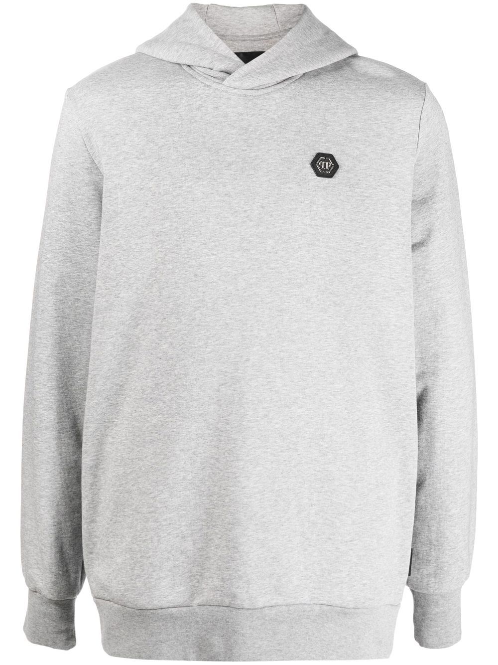 Philipp Plein logo-patch cotton hoodie