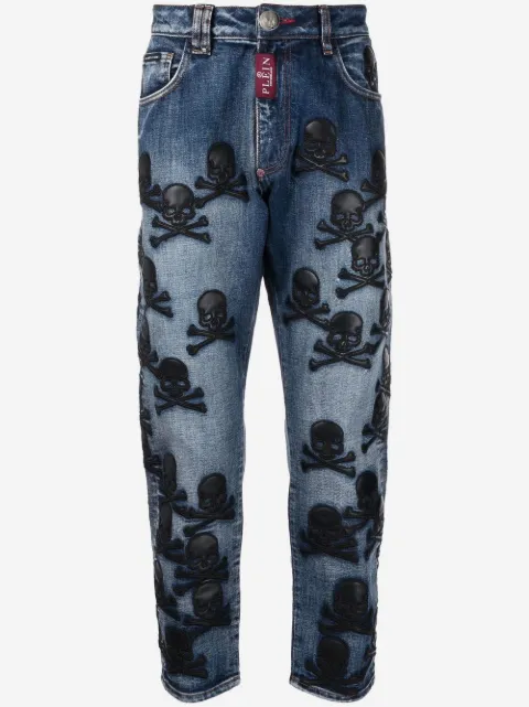 Philipp Plein jeans tapered con parche Skull