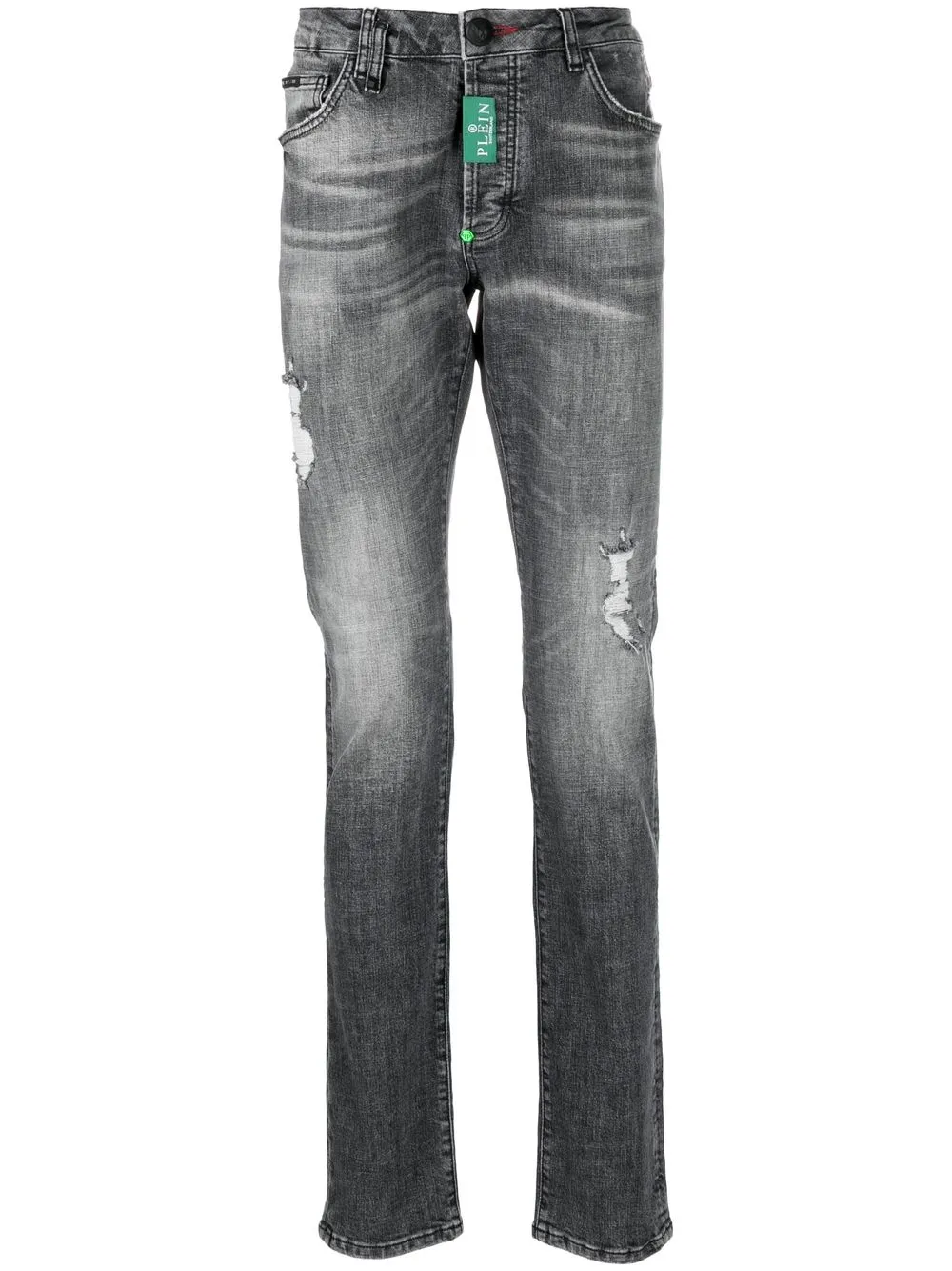

Philipp Plein jeans slim con efecto envejecido - Gris