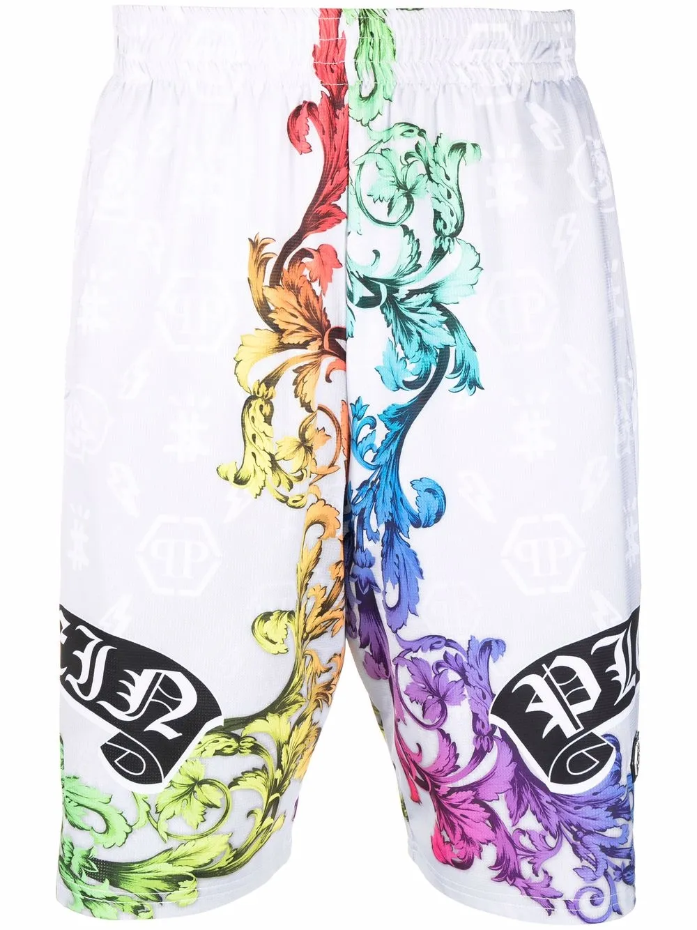 

Philipp Plein bermudas joggers con estampado Baroque - Gris