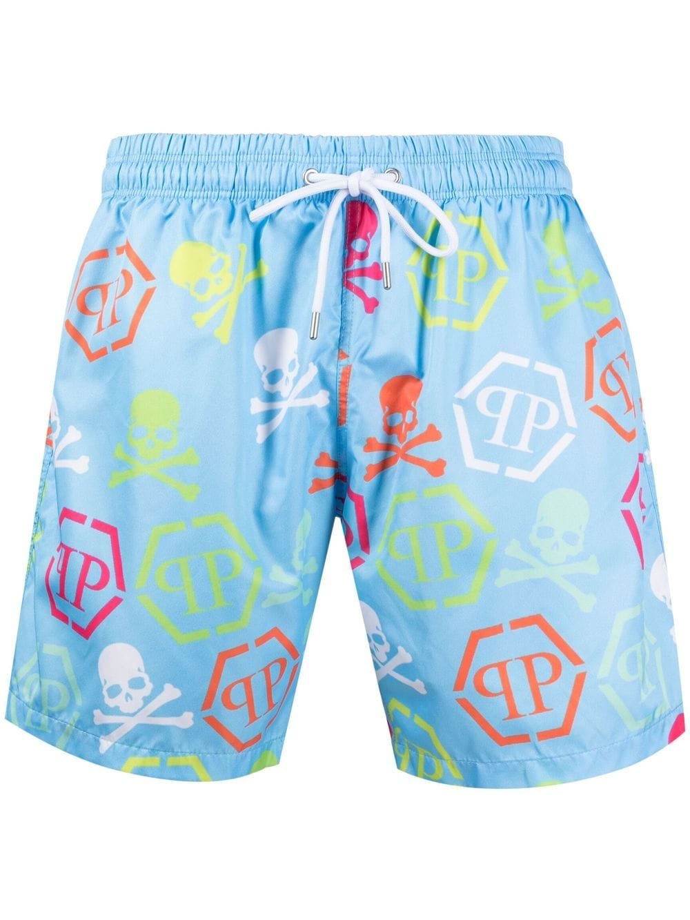 Philipp Plein Logo-print Swim Shorts In Blau