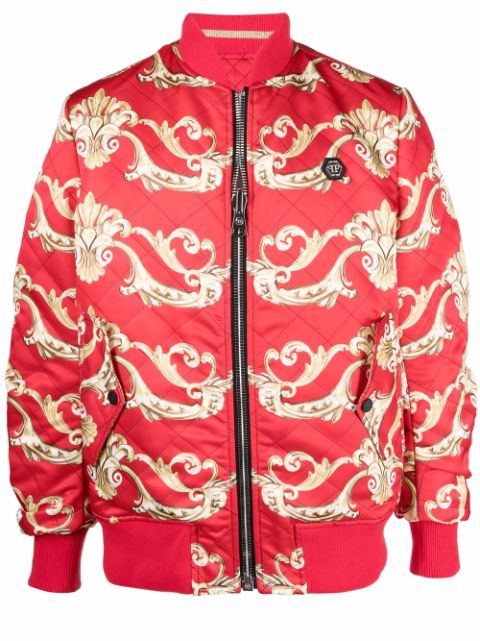 Philipp Plein baroque pattern-print bomber jacket Men