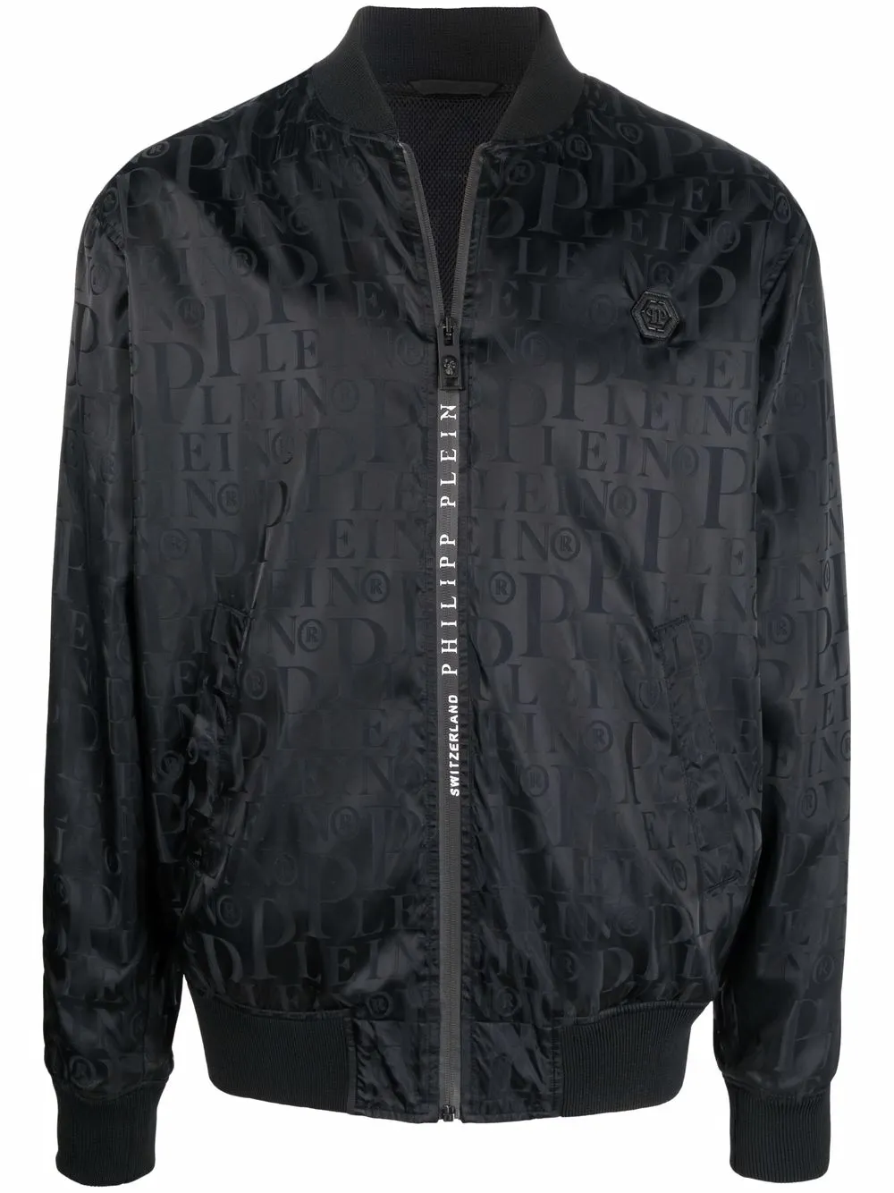 

Philipp Plein chamarra bomber con monograma estampado - Negro