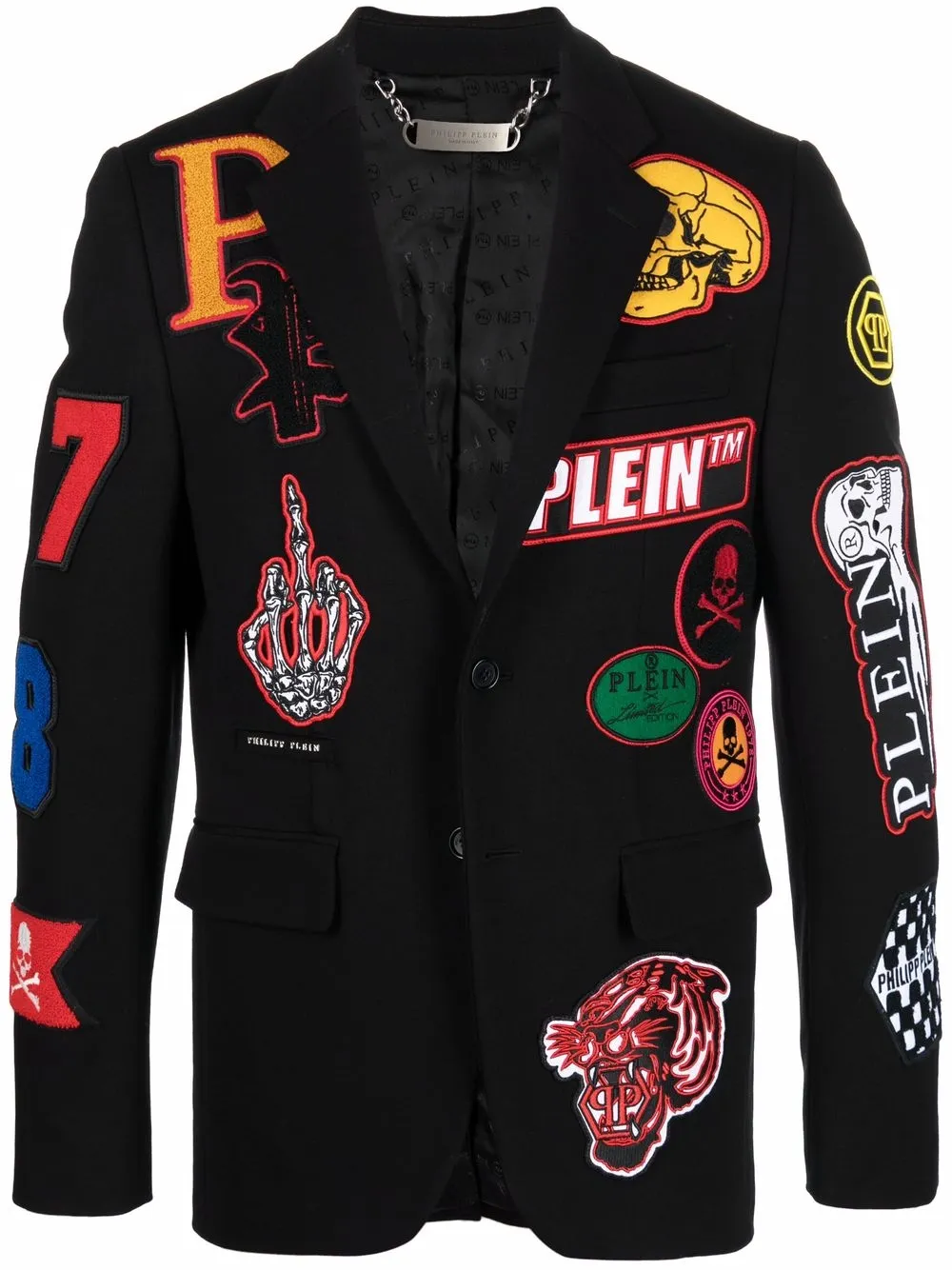 

Philipp Plein blazer Gigolò con parches - Negro