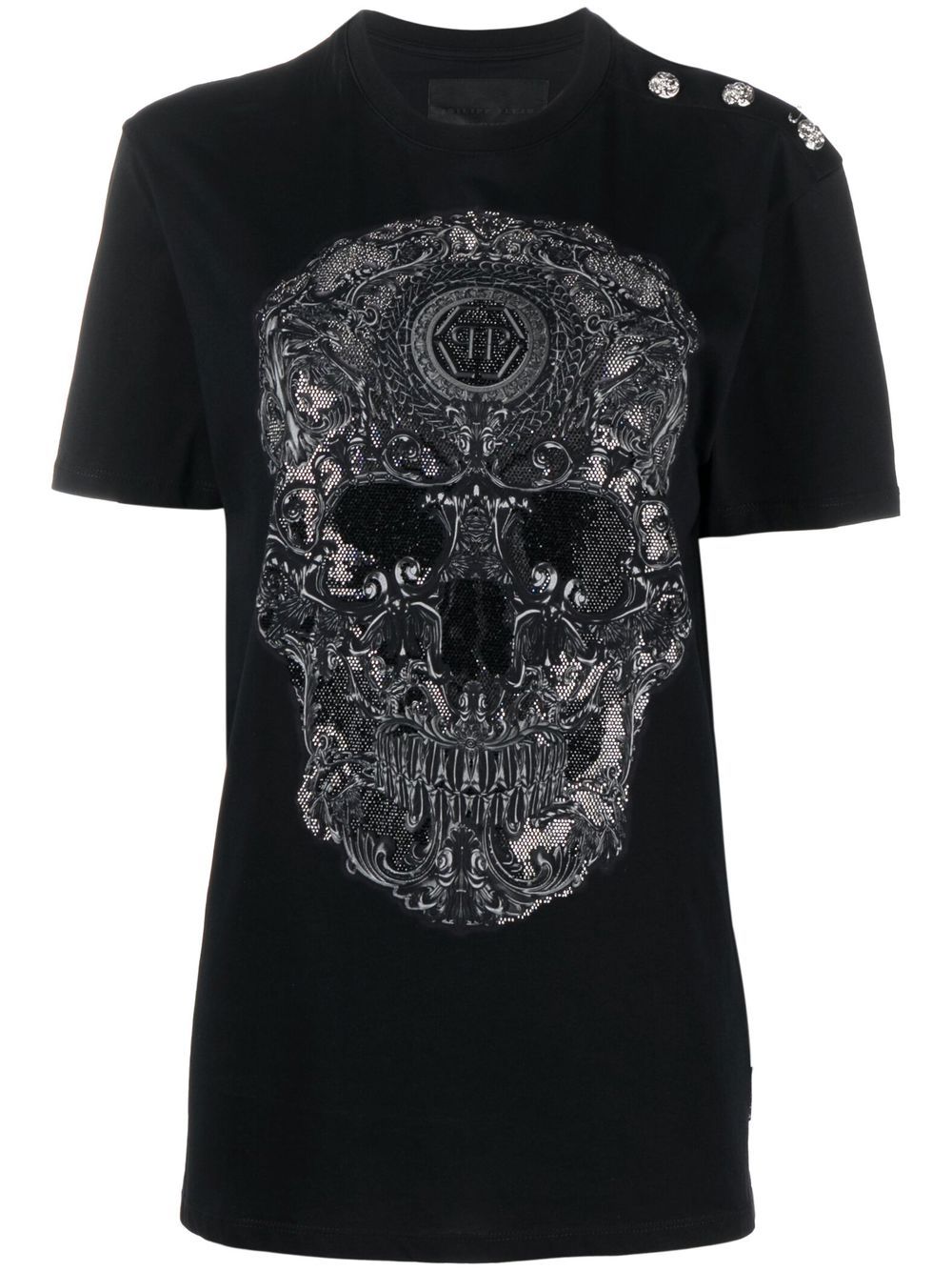 Philipp Plein Skull-baroque Print T-shirt In Black