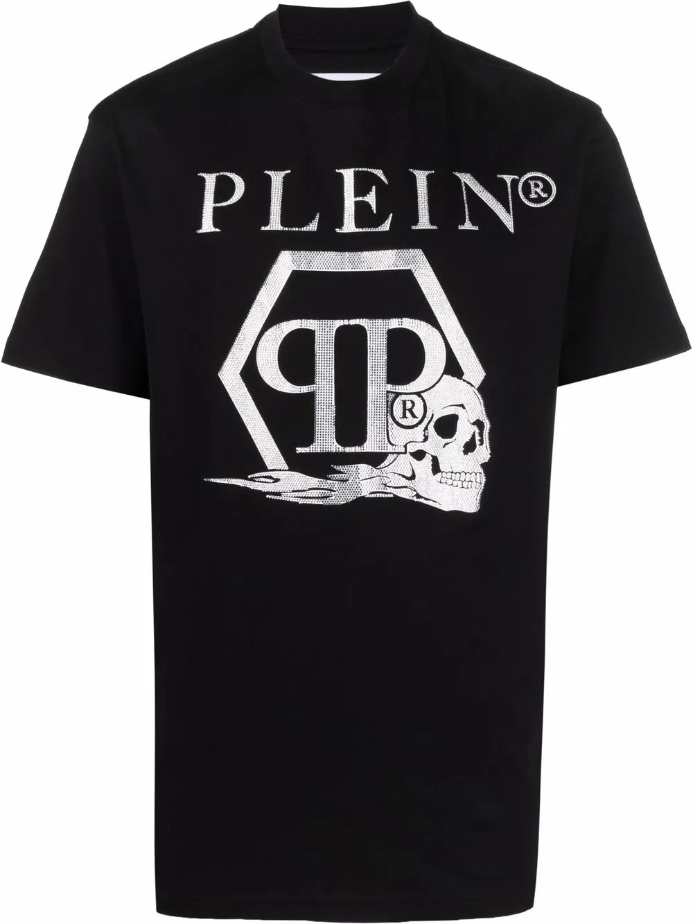 

Philipp Plein playera con logo estampado - Negro