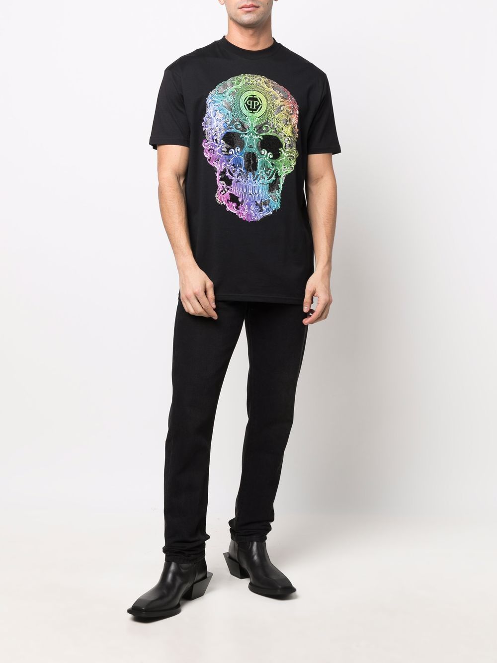 Philipp Plein T-shirt met barokprint - Zwart