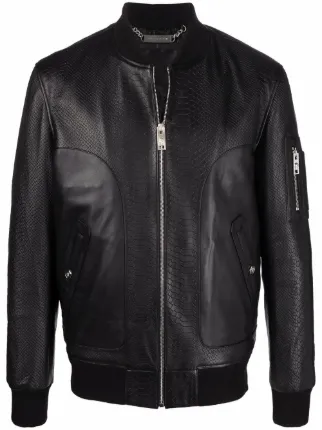 Philipp Plein レザーボンバージャケット - Farfetch