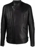 Philipp Plein crystal skull biker jacket - Black