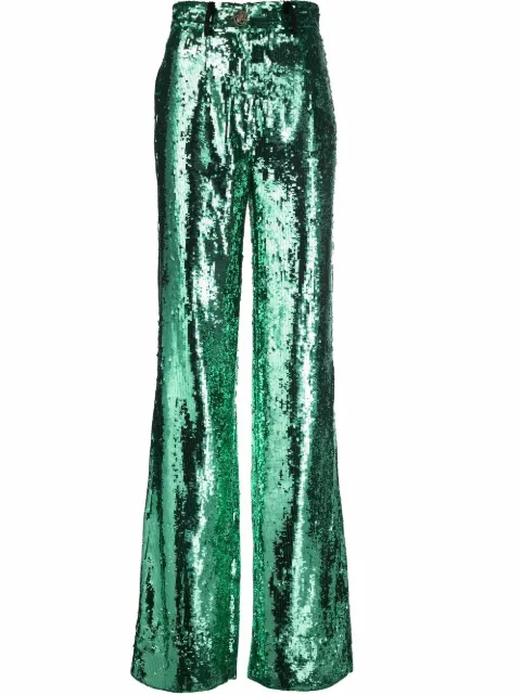 Philipp Plein sequin-embellished wide-leg trousers