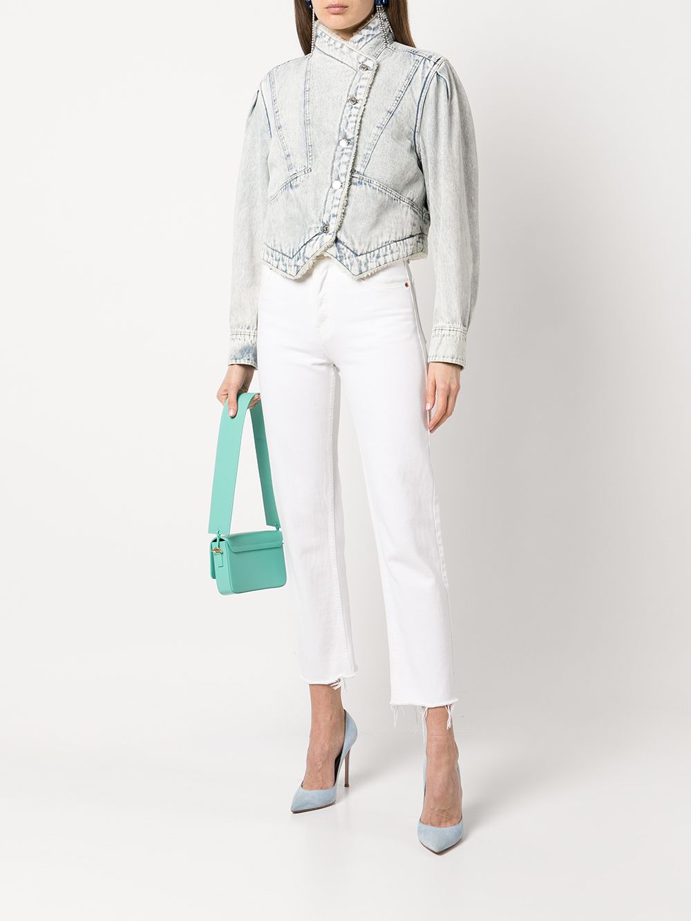 фото Veronica beard neena asymmetric denim jacket