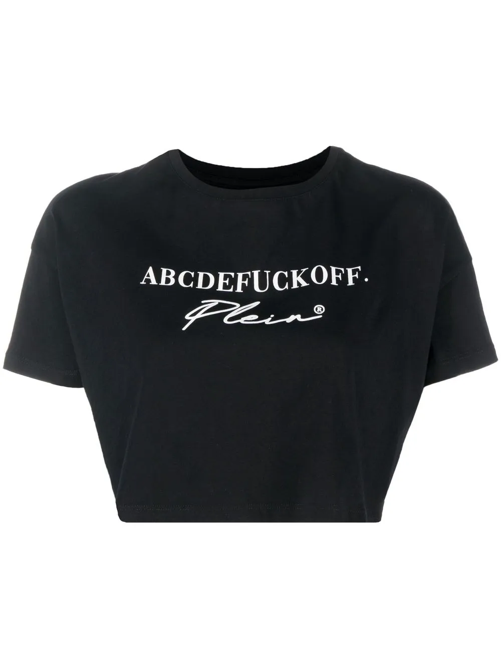 

Philipp Plein cotton slogan-print cropped T-shirt - Black