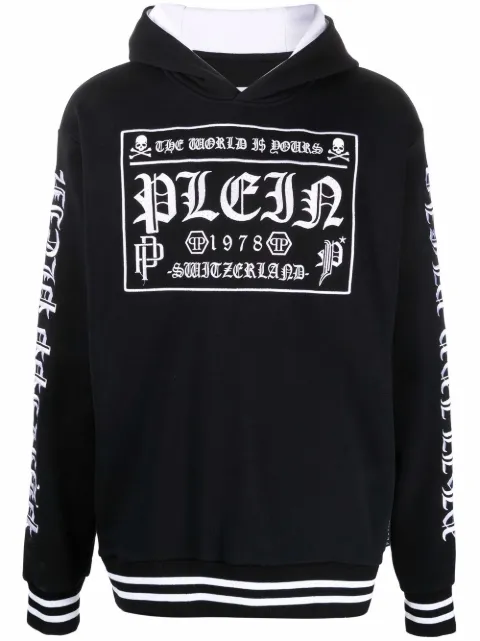 Philipp Plein logo-print pullover hoodie Women